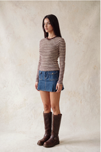 Load image into Gallery viewer, Stripe Long Sleeve Crew Neck Top