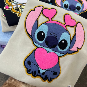 Blue Alien Love Bug Patch Sweatshirt