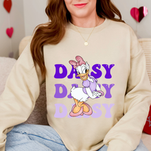 Load image into Gallery viewer, Duck Name Purple Sweatshirt
