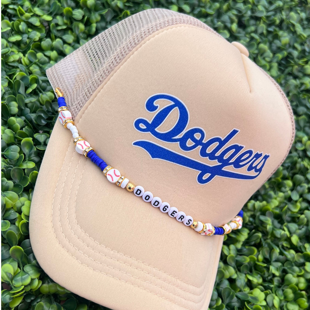 Tan Dodgers Hat With Chain