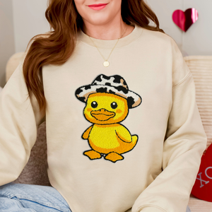 Yellow Duck Chenille Patch Sweatshirt