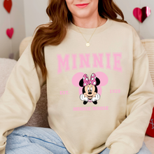 Load image into Gallery viewer, Mouse Varsity Pink Sweatshirt
