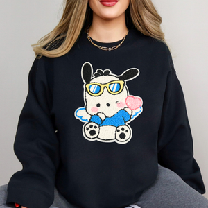 Pocha Puppy Friend Chenille Patch Sweatshirt