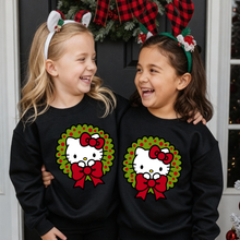 Load image into Gallery viewer, Kitty Wreath Sweatshirt YOUTH
