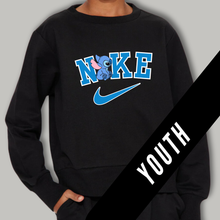 Load image into Gallery viewer, YOUTH Blue Dog Alien Swoosh Sweatshirt
