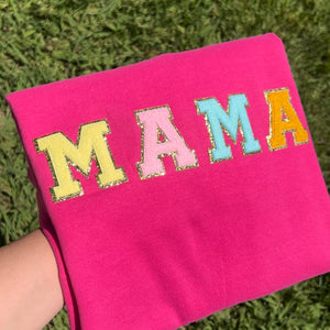MAMA Colorful Patch Hot Pink Sweatshirt