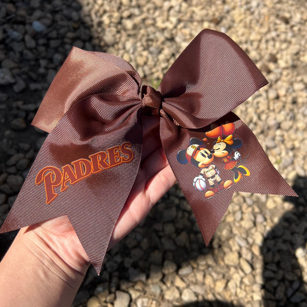 Padres x Mouse Couple Brown Bow