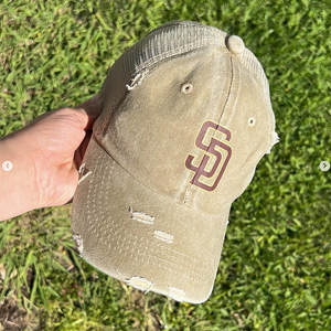 SD Distressed Baseball Hat