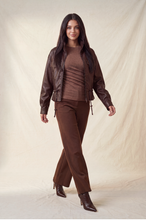 Load image into Gallery viewer, Faux Leather Full Zipper Mock Jacket
