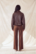 Load image into Gallery viewer, Faux Leather Full Zipper Mock Jacket
