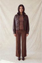 Load image into Gallery viewer, Faux Leather Full Zipper Mock Jacket
