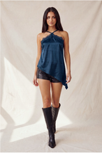 Load image into Gallery viewer, Halter Lace Asymmetrical Hem Top
