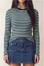 Load image into Gallery viewer, Stripe Long Sleeve Crew Neck Top
