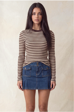 Load image into Gallery viewer, Stripe Long Sleeve Crew Neck Top
