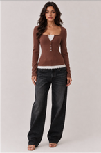 Load image into Gallery viewer, Button Front Henley Long Sleeve
