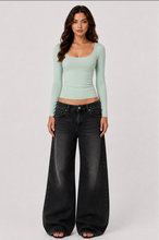 Load image into Gallery viewer, Double Layered Front Scoop Neck Top

