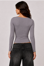 Load image into Gallery viewer, Double Layered Front Scoop Neck Top
