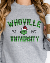 Load image into Gallery viewer, Whoville Grnch Gray Sweatshirt
