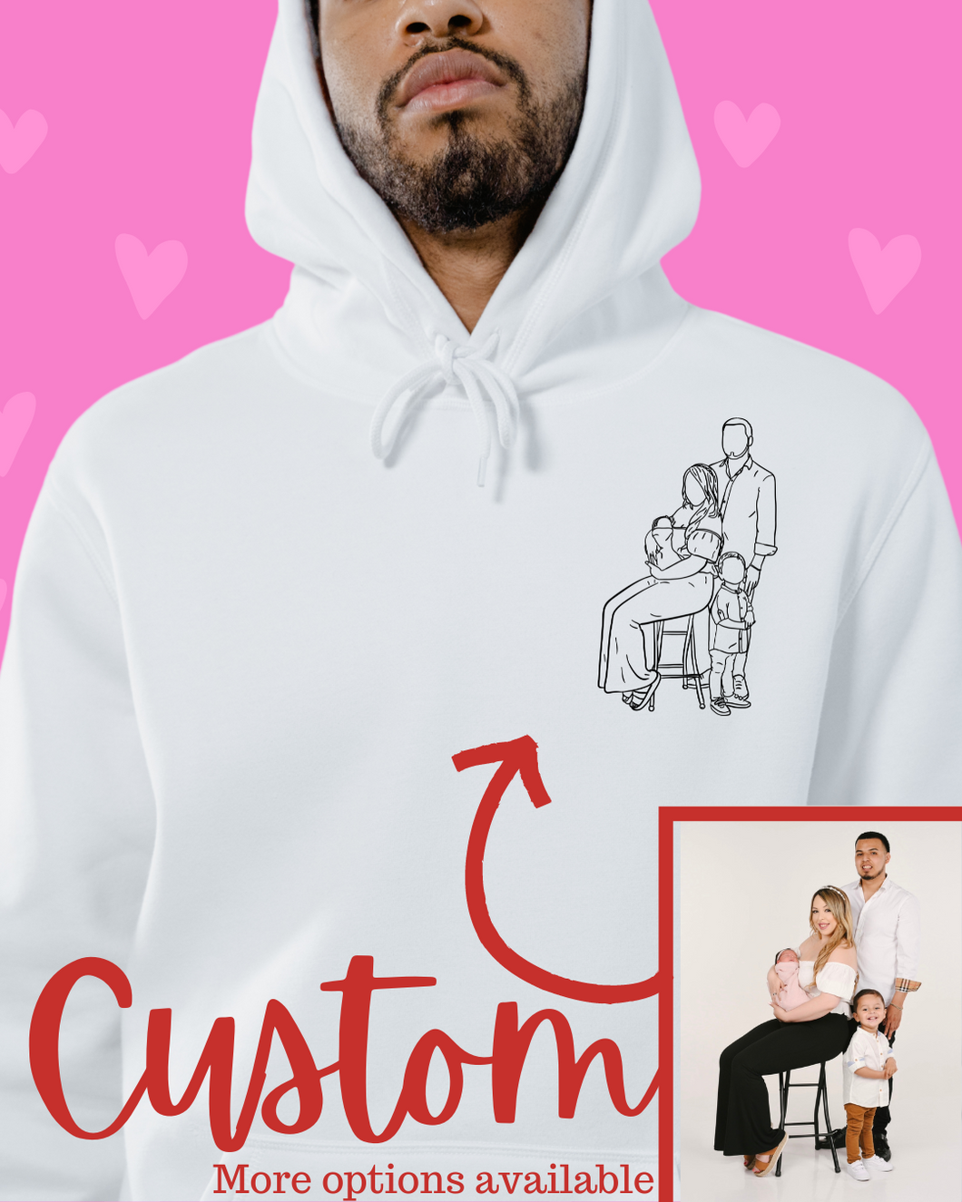 Custom Line Art Hoodie Sweatshirt